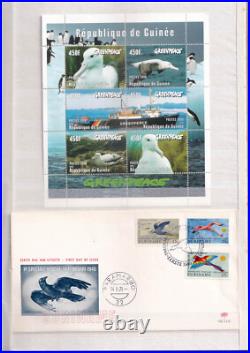 Collection Of Birds Stamps From Different Countries In Stock Book All Mnh