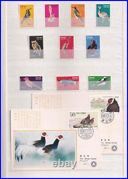 Collection Of Birds Stamps From Different Countries In Stock Book All Mnh
