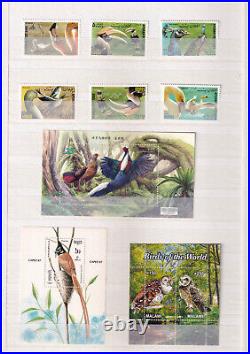 Collection Of Birds Stamps From Different Countries In Stock Book All Mnh