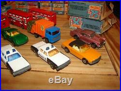 Collection of 66 matchbox cars, boxed, all dated from 60-80`s, mint-vgc