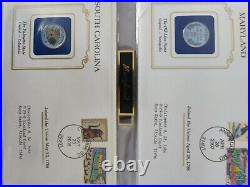Colored U. S. State Quarter with mail stamps collection