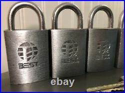 Commercial Grade Best Padlock Lot of 5 with Key 1 Key Fits all Locks