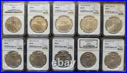 Complete 1986-2020 American Silver Eagle Collection Set All 35 Coins NGC MS69
