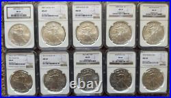 Complete 1986-2020 American Silver Eagle Collection Set All 35 Coins NGC MS69