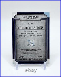 Cory Sandhagen 2019 Topps UFC Museum Autograph Gold /25 Rookie On Card 1st Auto