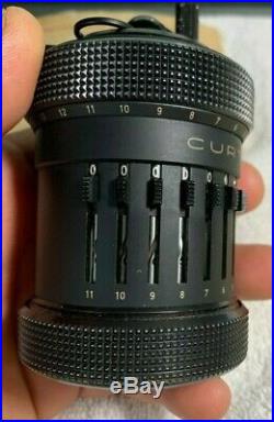 Curta type II ALL BLACK 1958 calculator in MINT CONDITION SERIAL #505465
