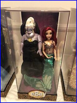 D23 Lot of ALL 5 Sets Disney Fairy tale Designer Heroes Vs Villains Dolls LE