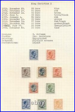 DENMARK COLLECTION 1904-1980, all mint hinged, Scott $2,088 scroll- more pics