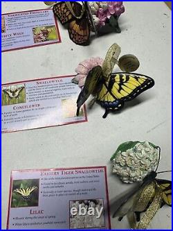 Danbury Mint Butterfly Ornament Flower Figurines 18 Items Total