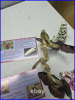 Danbury Mint Butterfly Ornament Flower Figurines 18 Items Total