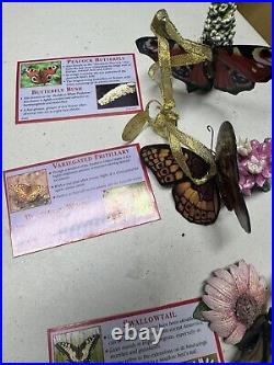 Danbury Mint Butterfly Ornament Flower Figurines 18 Items Total