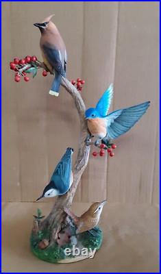 Danbury Mint COMPLETE Songbirds of the Seasons Collection 4 Figurines 14 17