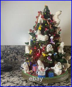 Danbury Mint Maltese Christmas Tree Rare Decoration All Lights Working