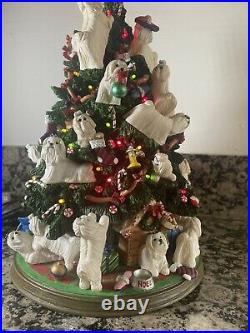 Danbury Mint Maltese Christmas Tree Rare Decoration All Lights Working