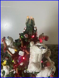 Danbury Mint Maltese Christmas Tree Rare Decoration All Lights Working