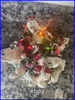 Danbury Mint Maltese Christmas Tree Rare Decoration All Lights Working