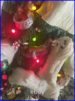 Danbury Mint Maltese Christmas Tree Rare Decoration All Lights Working