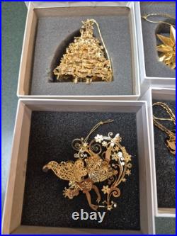 Danbury Mint Millennium 24kt Gold Christmas Ornament Collection Set of 16 WithBOX