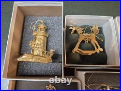 Danbury Mint Millennium 24kt Gold Christmas Ornament Collection Set of 16 WithBOX