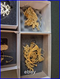 Danbury Mint Millennium 24kt Gold Christmas Ornament Collection Set of 16 WithBOX