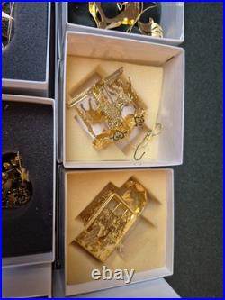 Danbury Mint Millennium 24kt Gold Christmas Ornament Collection Set of 16 WithBOX