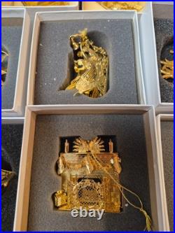 Danbury Mint Millennium 24kt Gold Christmas Ornament Collection Set of 16 WithBOX