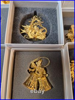 Danbury Mint Millennium 24kt Gold Christmas Ornament Collection Set of 16 WithBOX