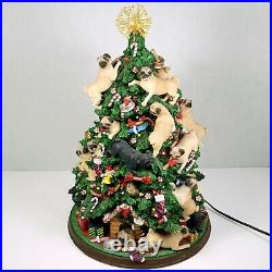 Danbury Mint Pug Christmas Tree Rare Decoration All Lights Tested Working