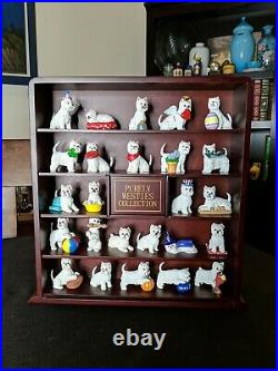 Danbury Mint Purely Westies Collection. 25 Dog Mini Figurines with Display Case