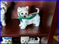 Danbury Mint Purely Westies Collection. 25 Dog Mini Figurines with Display Case