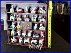 Danbury Mint Purely Westies Collection. 25 Dog Mini Figurines with Display Case