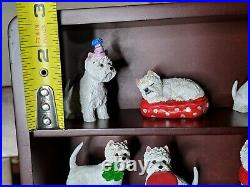 Danbury Mint Purely Westies Collection. 25 Dog Mini Figurines with Display Case