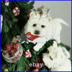 Danbury Mint Westie Christmas Tree Rare Decoration All Lights Working