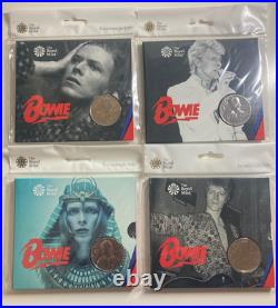 David Bowie Royal Mint £5 Coin. Full Collection Of All 4 Coins Sealed Excellent