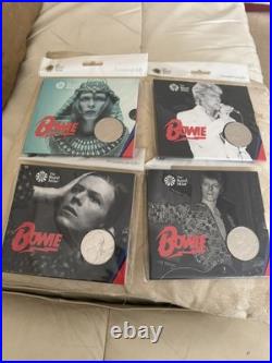 David Bowie Royal Mint £5 Coin. Full Collection Of All 4 Coins Sealed Excellent