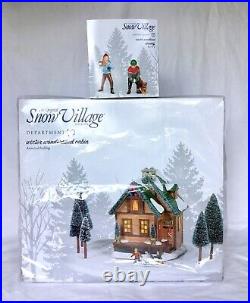 Dept 56 Lot of 2 Animated WINTER WONDERLAND CABIN + WOODLAND STANDOFF Snow D56