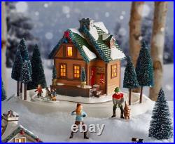 Dept 56 Lot of 2 Animated WINTER WONDERLAND CABIN + WOODLAND STANDOFF Snow D56