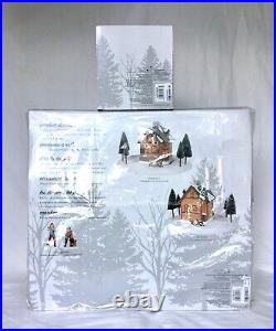 Dept 56 Lot of 2 Animated WINTER WONDERLAND CABIN + WOODLAND STANDOFF Snow D56