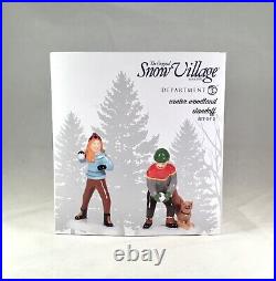 Dept 56 Lot of 2 Animated WINTER WONDERLAND CABIN + WOODLAND STANDOFF Snow D56