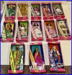 Dolls of the World Barbie Collection Lot of 13 Mattel 1990's NRFB. Some RARE