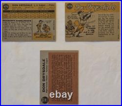 Don Drysdale Topps Baseball Card Lot Collection 1960 & 1961 All Star x3 Cards