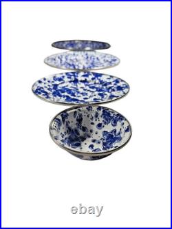 EUC- Golden Rabbit Enamelware, Classic Swirled Collection 8 total pieces in lot