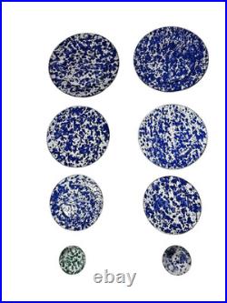 EUC- Golden Rabbit Enamelware, Classic Swirled Collection 8 total pieces in lot