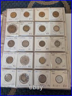 Estate 437 Coin Dealer Foreign Us Coin Collection Unsearched Silver All Labeled