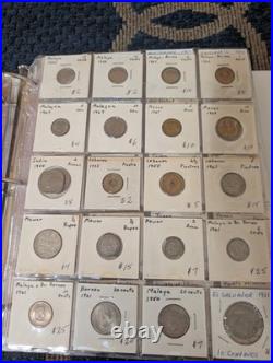 Estate 437 Coin Dealer Foreign Us Coin Collection Unsearched Silver All Labeled