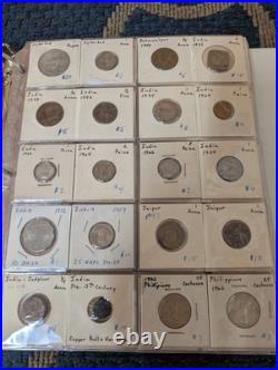Estate 437 Coin Dealer Foreign Us Coin Collection Unsearched Silver All Labeled