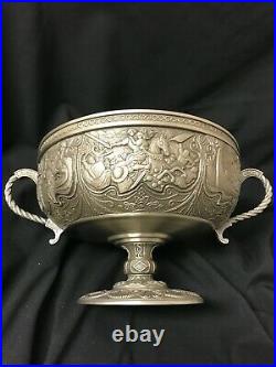 Excalibur Pewter Bowl and ALL 6 Goblets ofthe FRANKLIN MINT's LEGENDS OF CAMELOT