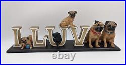 Extremely Rare Danbury Mint Pugs I Luv Pugs Home / Office Decor Dog Figurine