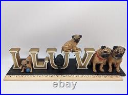 Extremely Rare Danbury Mint Pugs I Luv Pugs Home / Office Decor Dog Figurine
