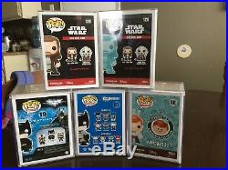 FUNKO POP 5 POPS LOT Super Heros, Freddy Funko, Star Wars (ALL POPS IN PROTECTOR)